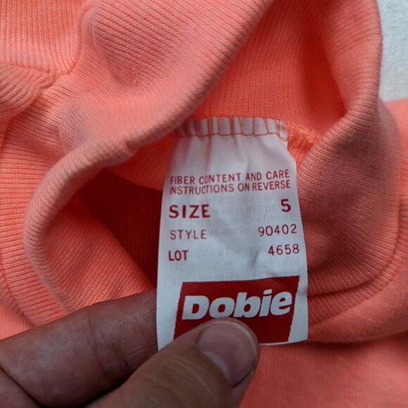 Vintage Dobie Turtleneck Girls Size 3T Peach Pink Long Sleeve Basic Layering - Picture 2 of 3